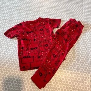 Carter's Red Fire Truck Theme Kids Pajama Set Size 3T